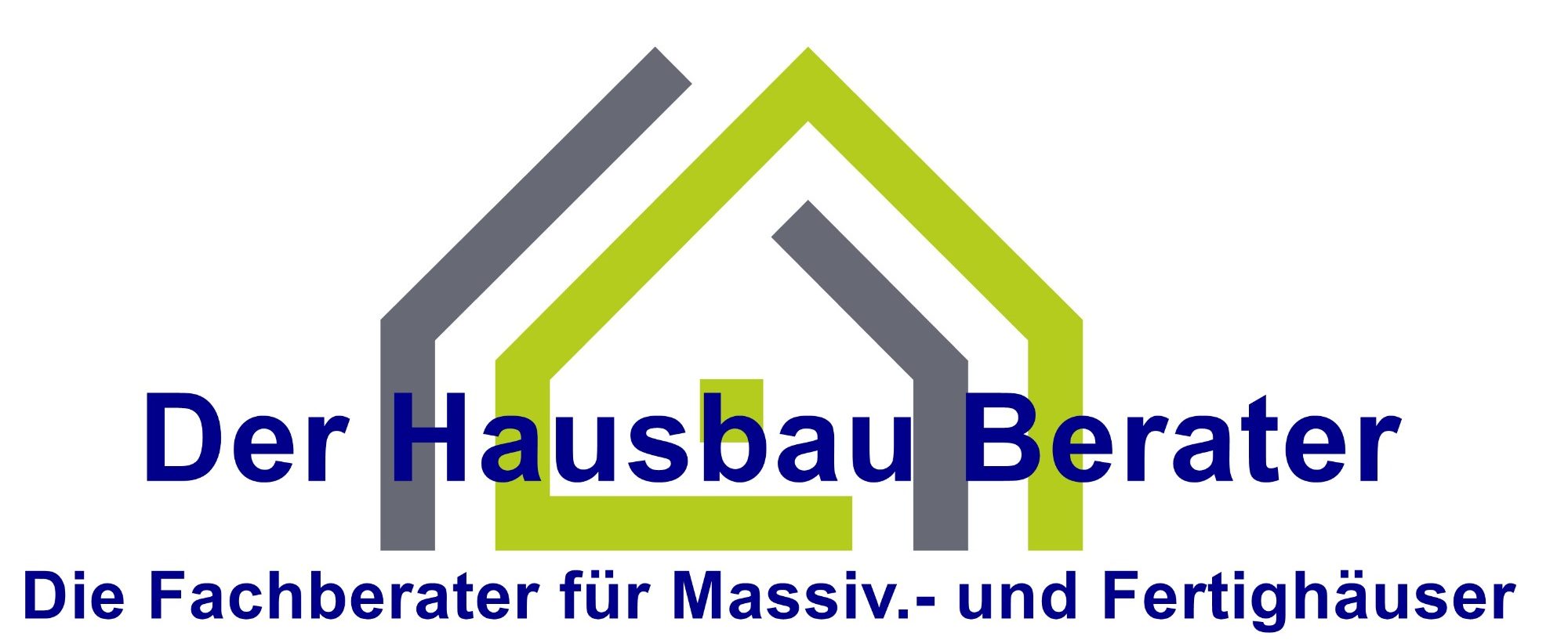 Logo mit stilisiertem Haus und dem Slogan „individuell, modern und energieeffizient bauen“.
