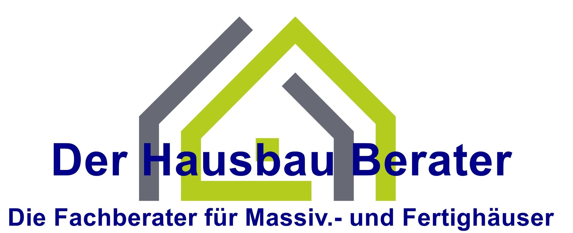 Logo von "Der Hausbau Berater" mit einem grafischen Haus-Design und Slogan über Bauberatung.