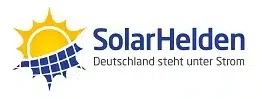 Logo von SolarHelden mit Sonne und Solarpanel-Elementen.